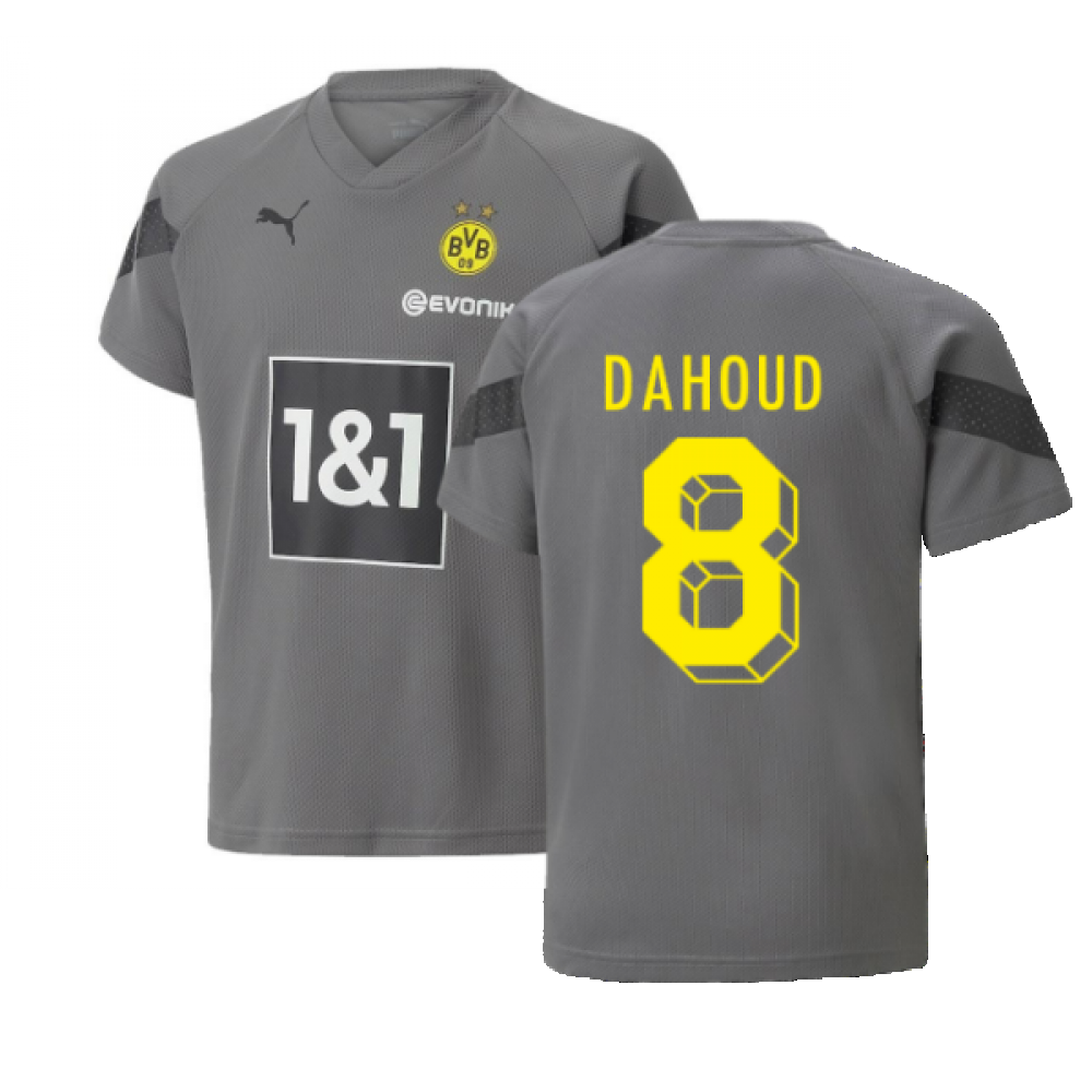 2022-2023 Borussia Dortmund Training Jersey (Smoked Pearl) - Kids (DAHOUD 8)