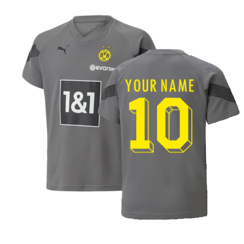 2022-2023 Borussia Dortmund Training Jersey (Smoked Pearl) - Kids (Your Name)