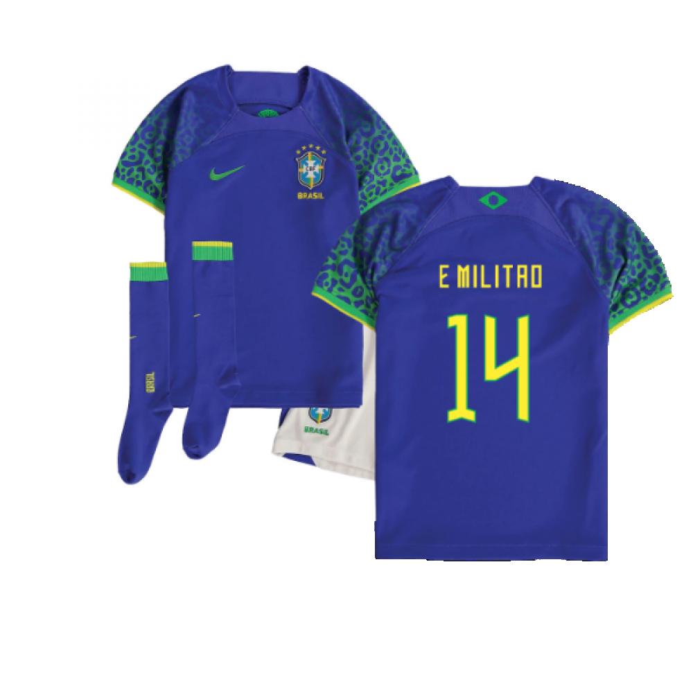 2022-2023 Brazil Away Little Boys Mini Kit (E Militao 14)