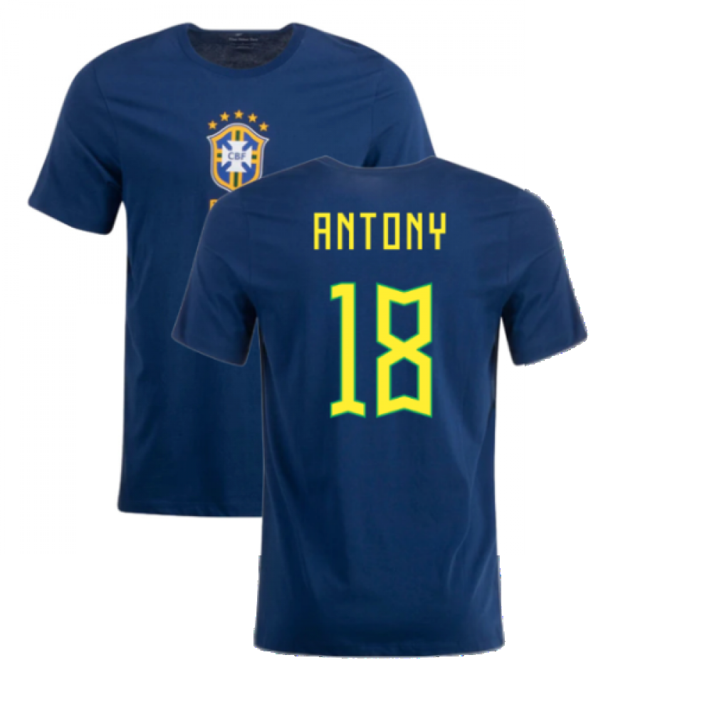 2022-2023 Brazil Crest Tee (Navy) (ANTONY 18)