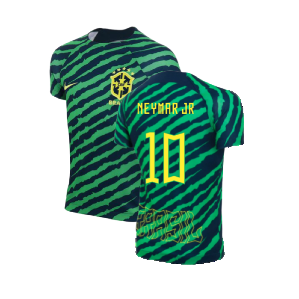 2022-2023 Brazil Dri-Fit Pre-Match Shirt (Kids) (Neymar JR 10)