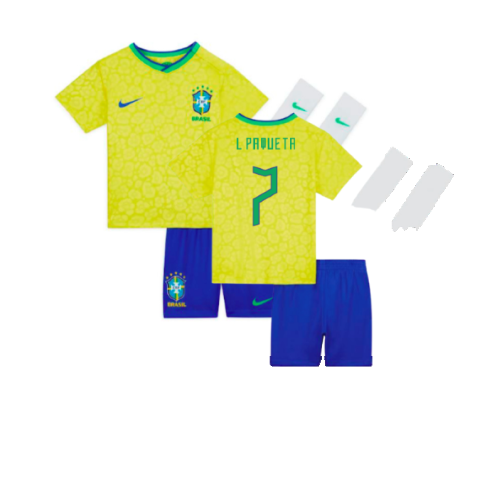 2022-2023 Brazil Home Infants Baby Kit (L Paqueta 7)