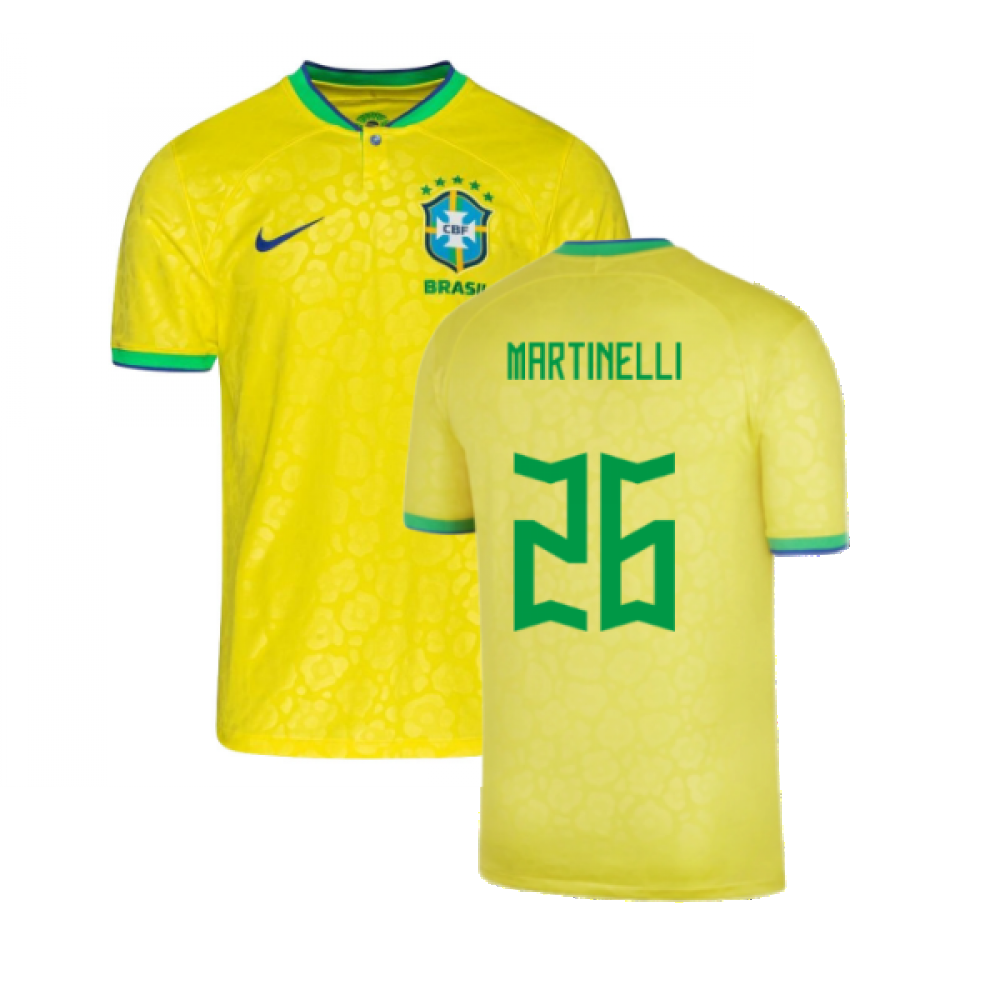 2022-2023 Brazil Little Boys Home Shirt (Martinelli 26)