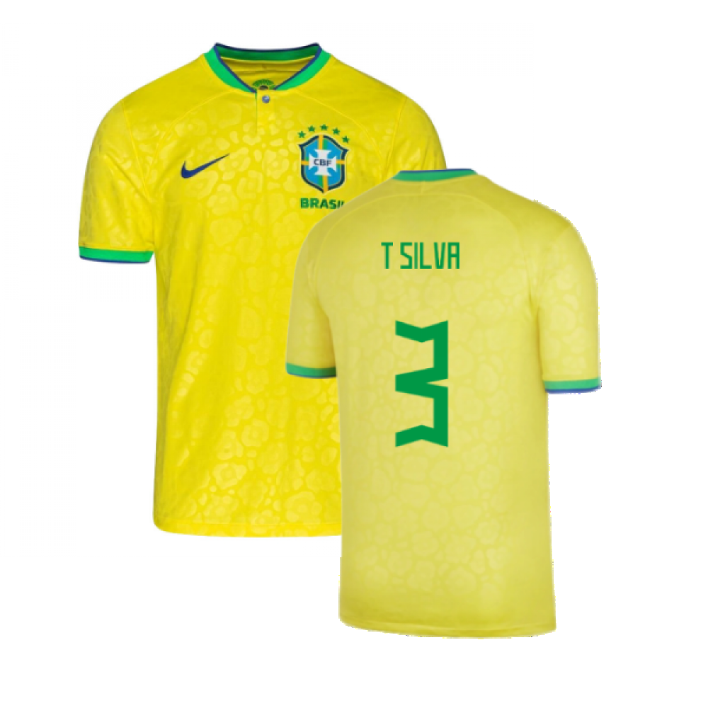 2022-2023 Brazil Little Boys Home Shirt (T Silva 3)