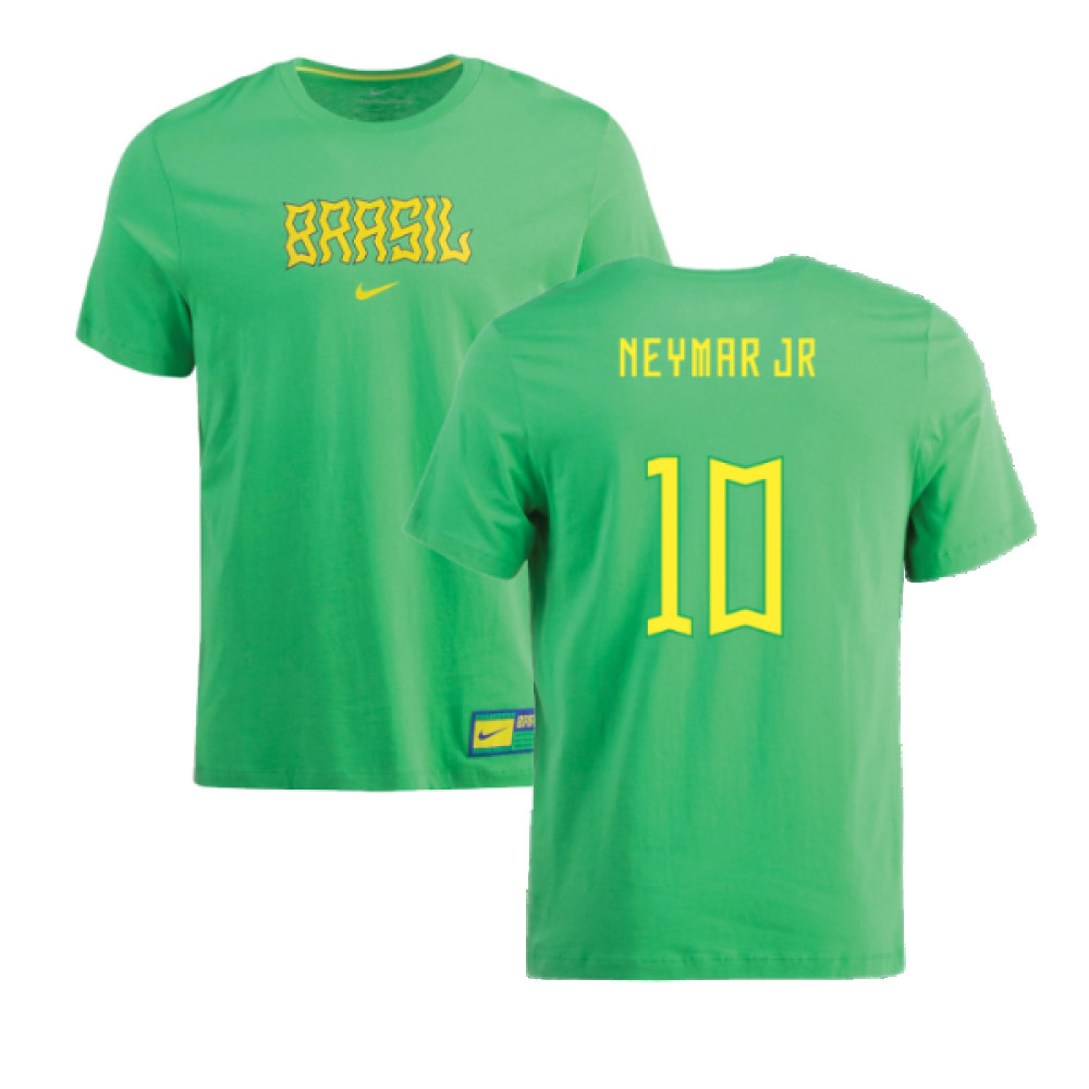 2022-2023 Brazil Swoosh Tee (Green) (Neymar JR 10)