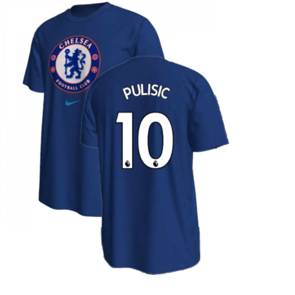 2022-2023 Chelsea Crest Tee (Blue) (PULISIC 10)