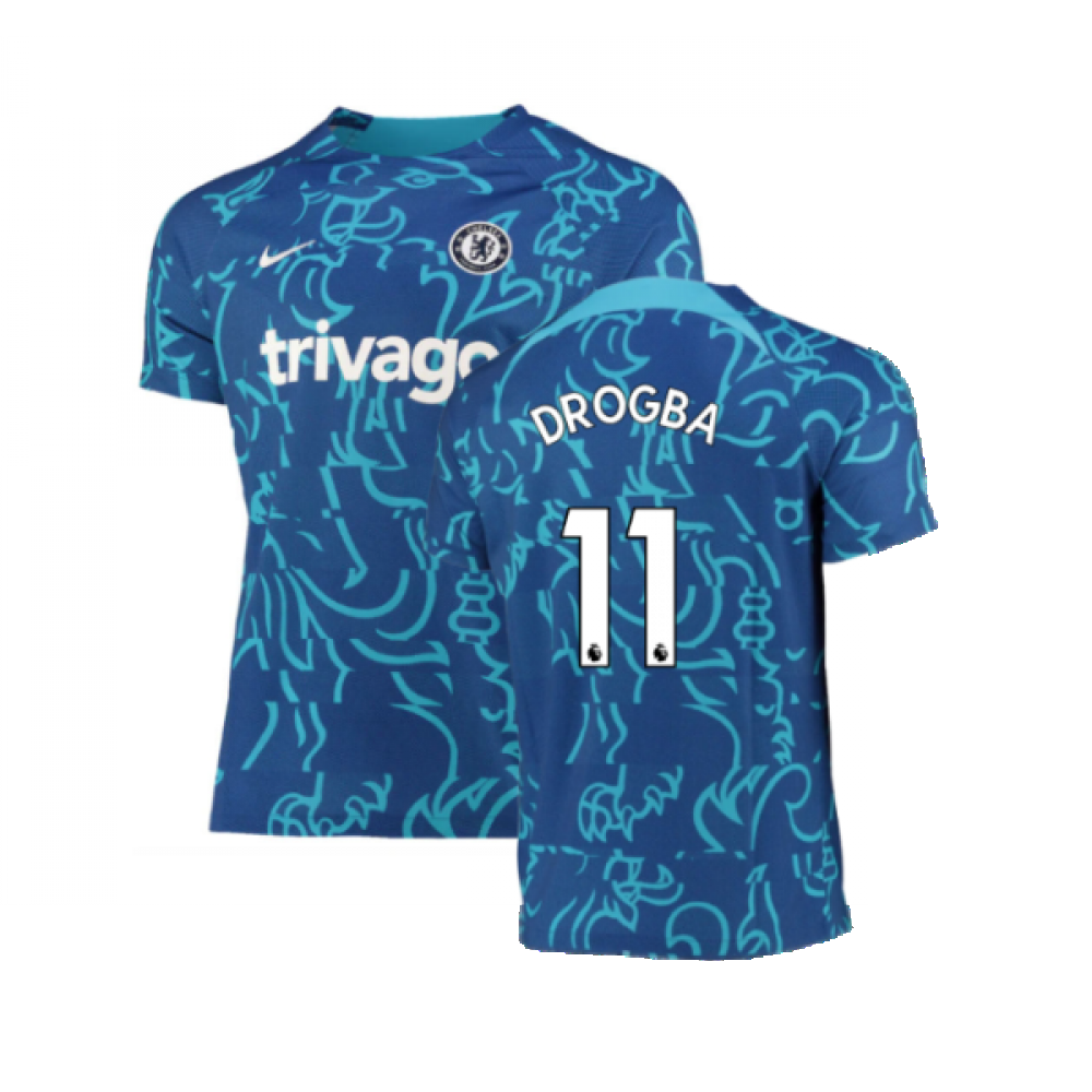 2022-2023 Chelsea Pre-Match Training Shirt (Blue) (DROGBA 11)