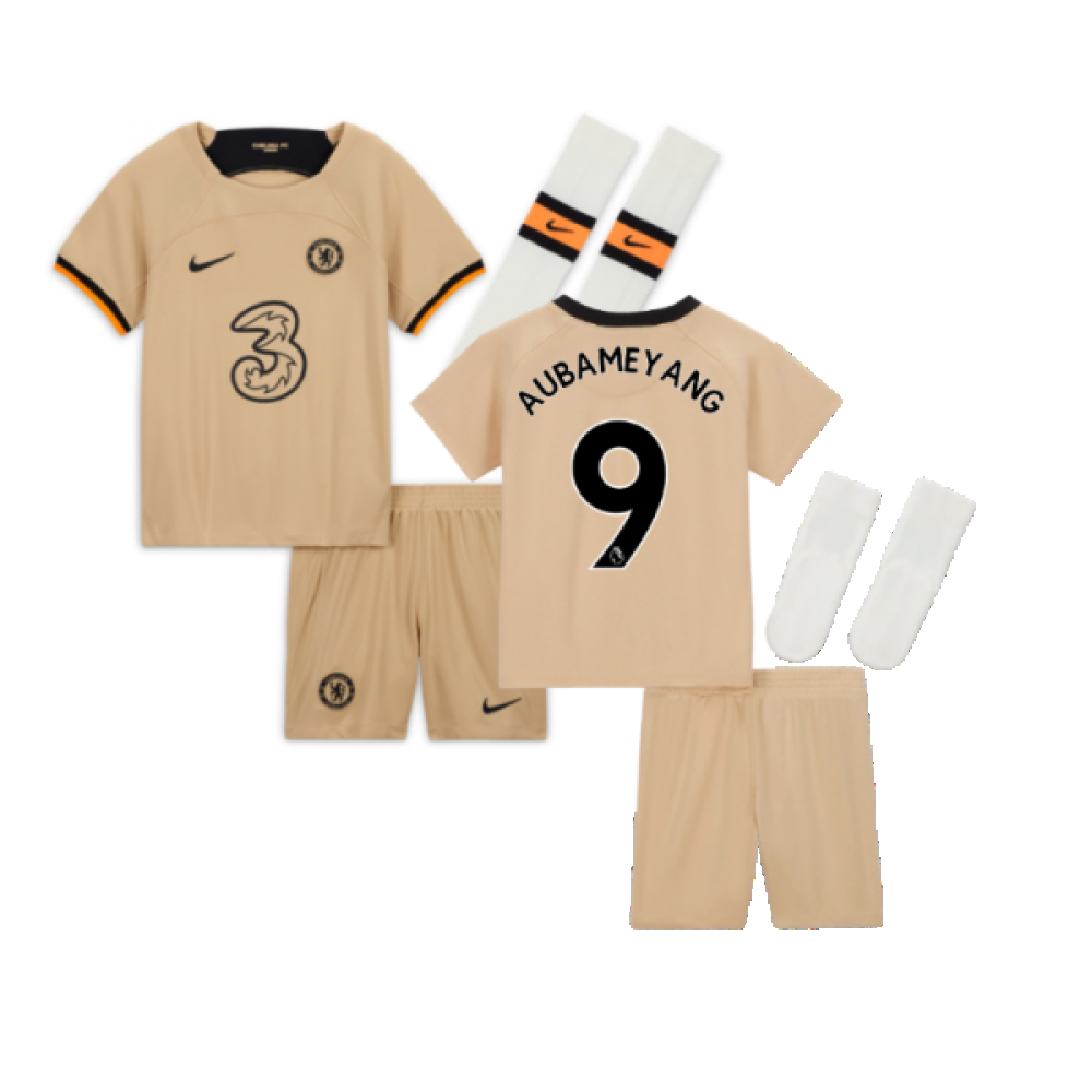 2022-2023 Chelsea Third Little Boys Mini Kit (AUBAMEYANG 9)