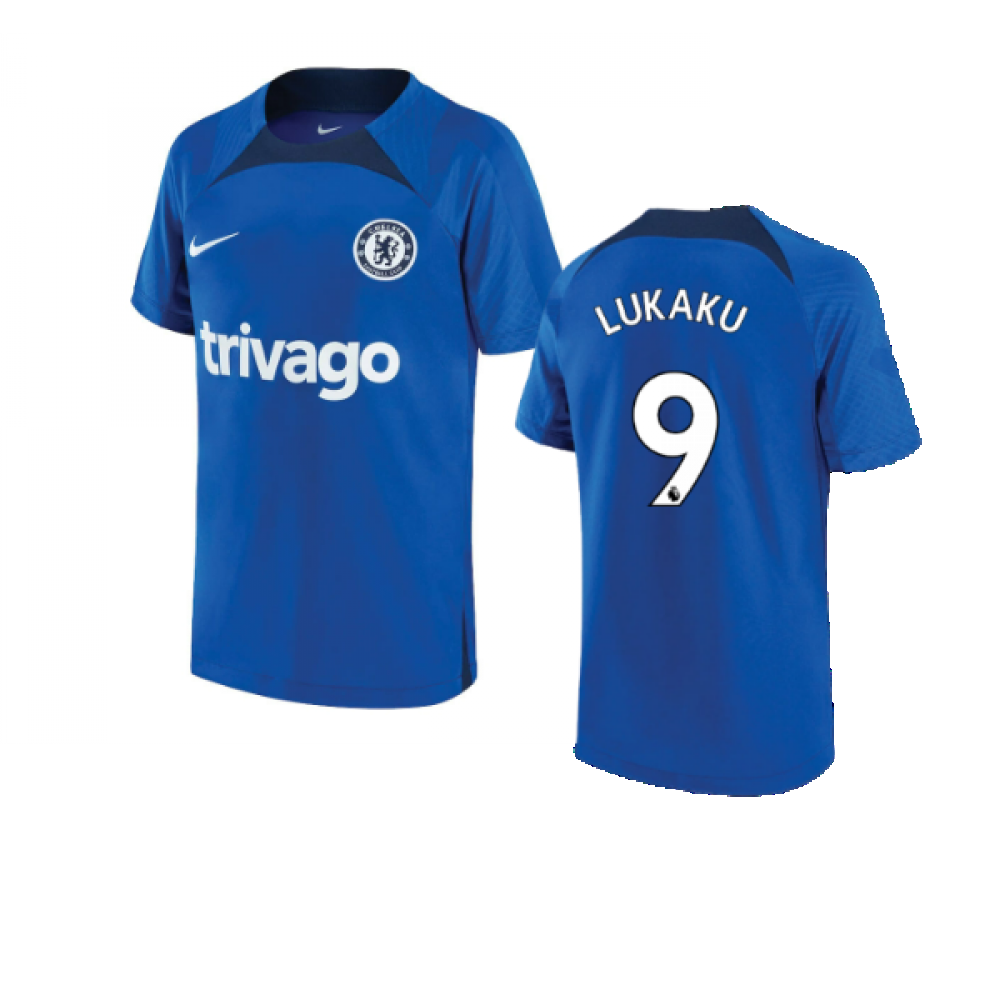 2022-2023 Chelsea Training Shirt (Blue) - Kids (LUKAKU 9)