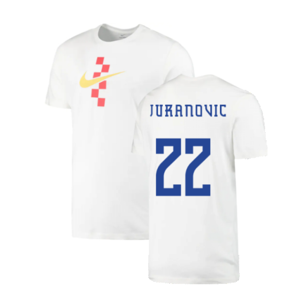 2022-2023 Croatia Swoosh T-Shirt - White (Kids) (Juranovic 22)