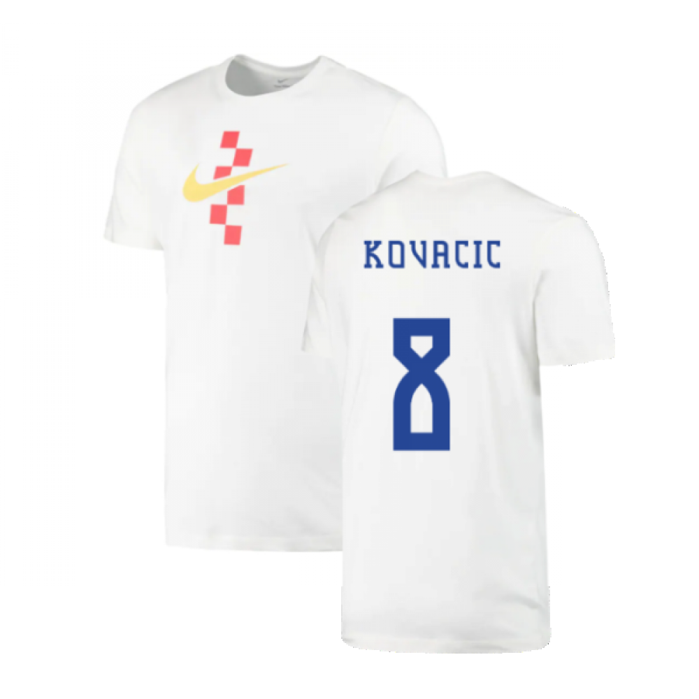 2022-2023 Croatia Swoosh T-Shirt - White (Kids) (Kovacic 8)