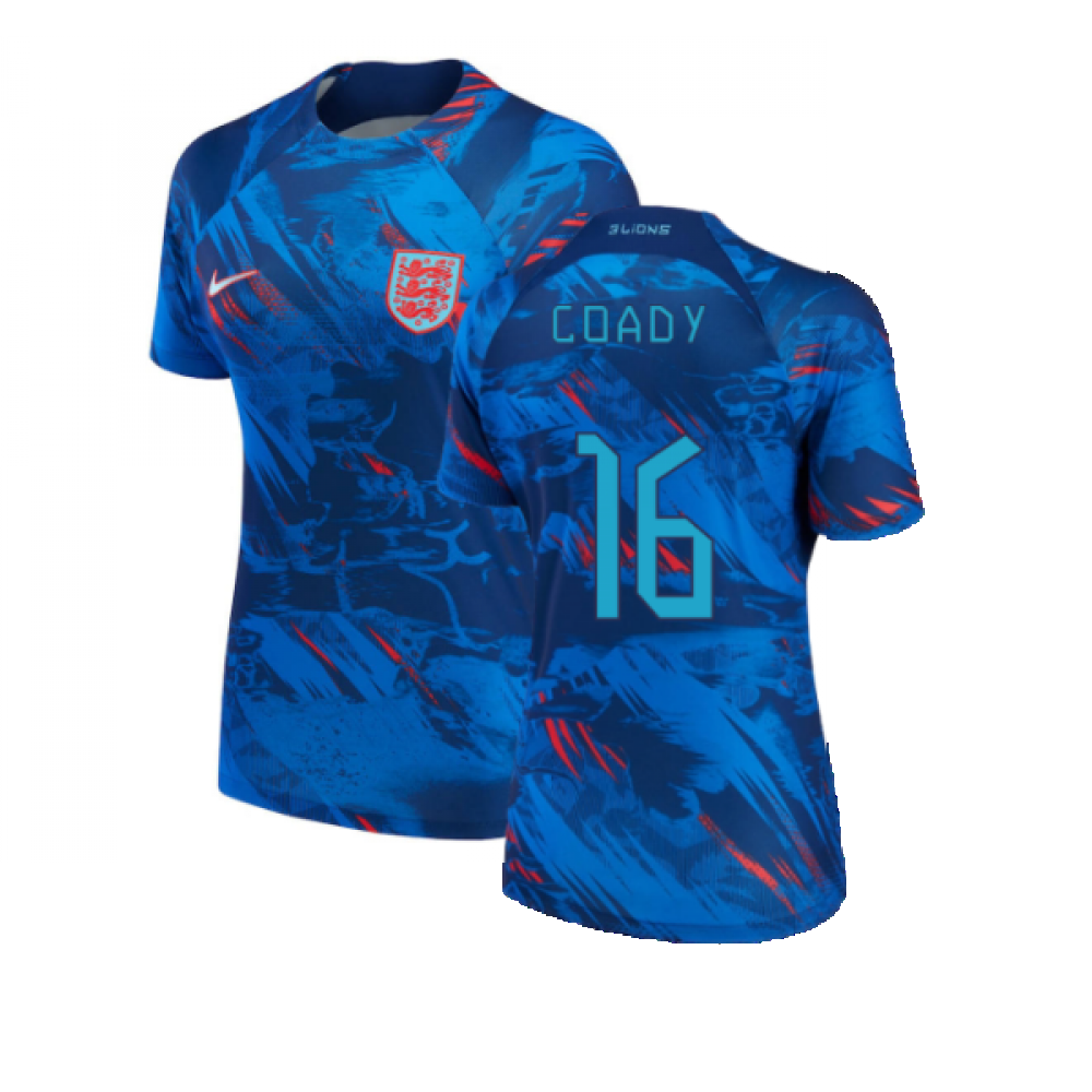 2022-2023 England Pre-Match Shirt (Blue) - Ladies (Coady 16)