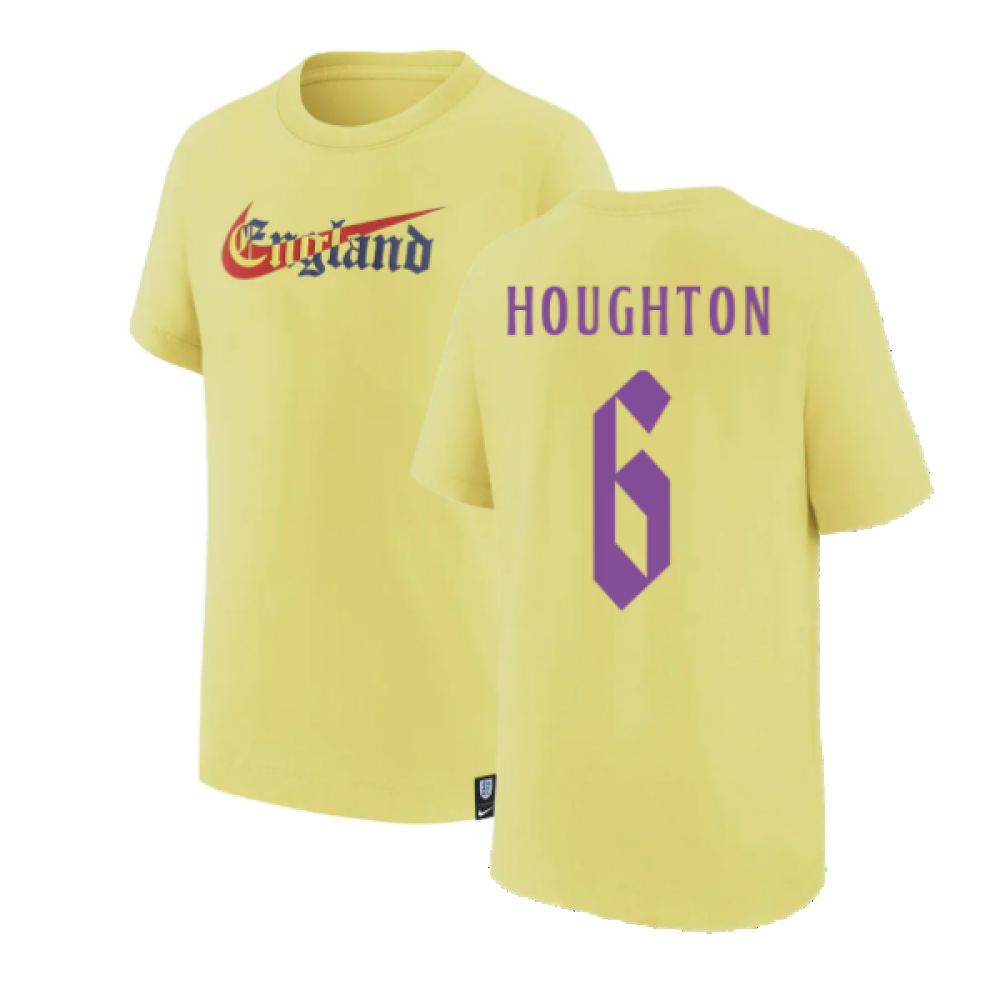 2022-2023 England Swoosh Tee (Light Zitron) - Kids (HOUGHTON 6)