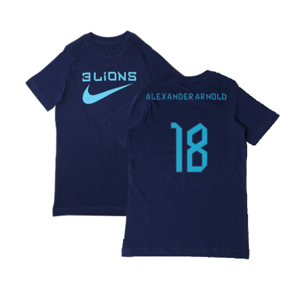 2022-2023 England Three Lions Tee (Navy) - Kids (Alexander Arnold 18)