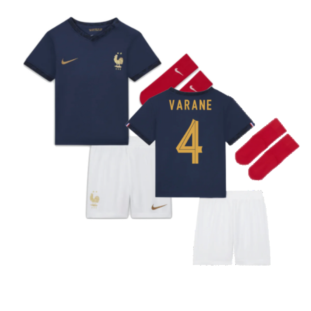 2022-2023 France Home Baby Kit (Infants) (Varane 4)