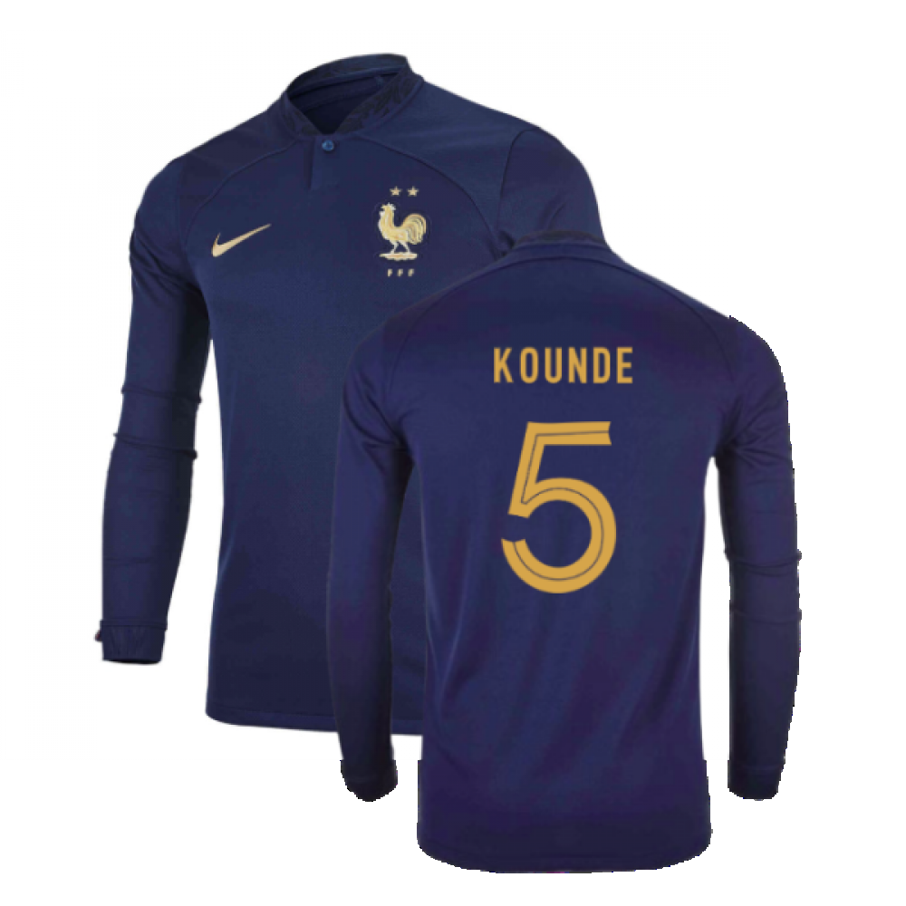 2022-2023 France Home Long Sleeve Shirt (Kounde 5)