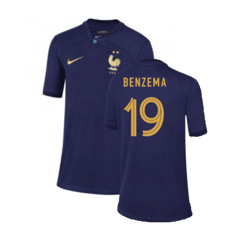 2022-2023 France Home Shirt - Kids (Benzema 19)