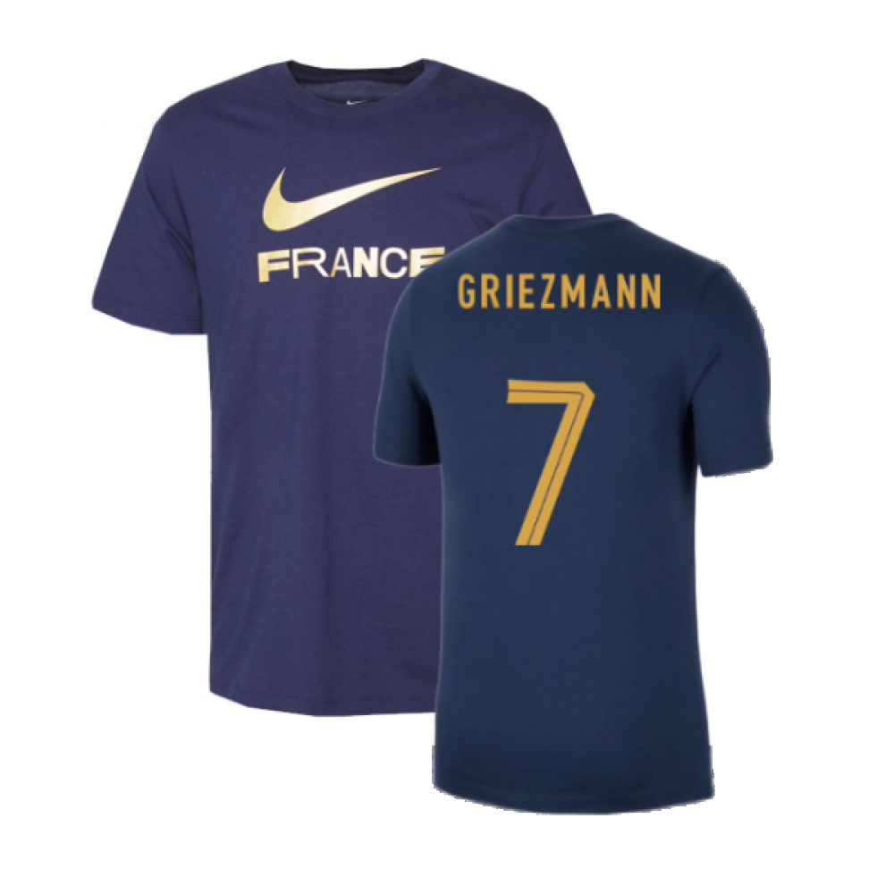 2022-2023 France Swoosh Tee (Navy) (Griezmann 7)