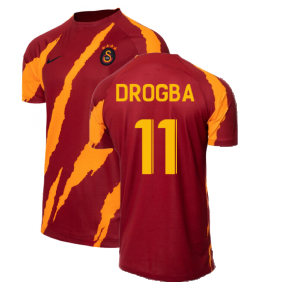 2022-2023 Galatasaray Pre-Match Training Shirt (Pepper Red) (Drogba 11)