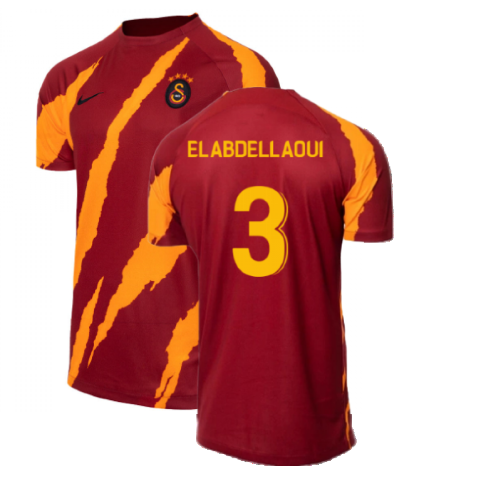 2022-2023 Galatasaray Pre-Match Training Shirt (Pepper Red) (ELABDELLAOUI 3)