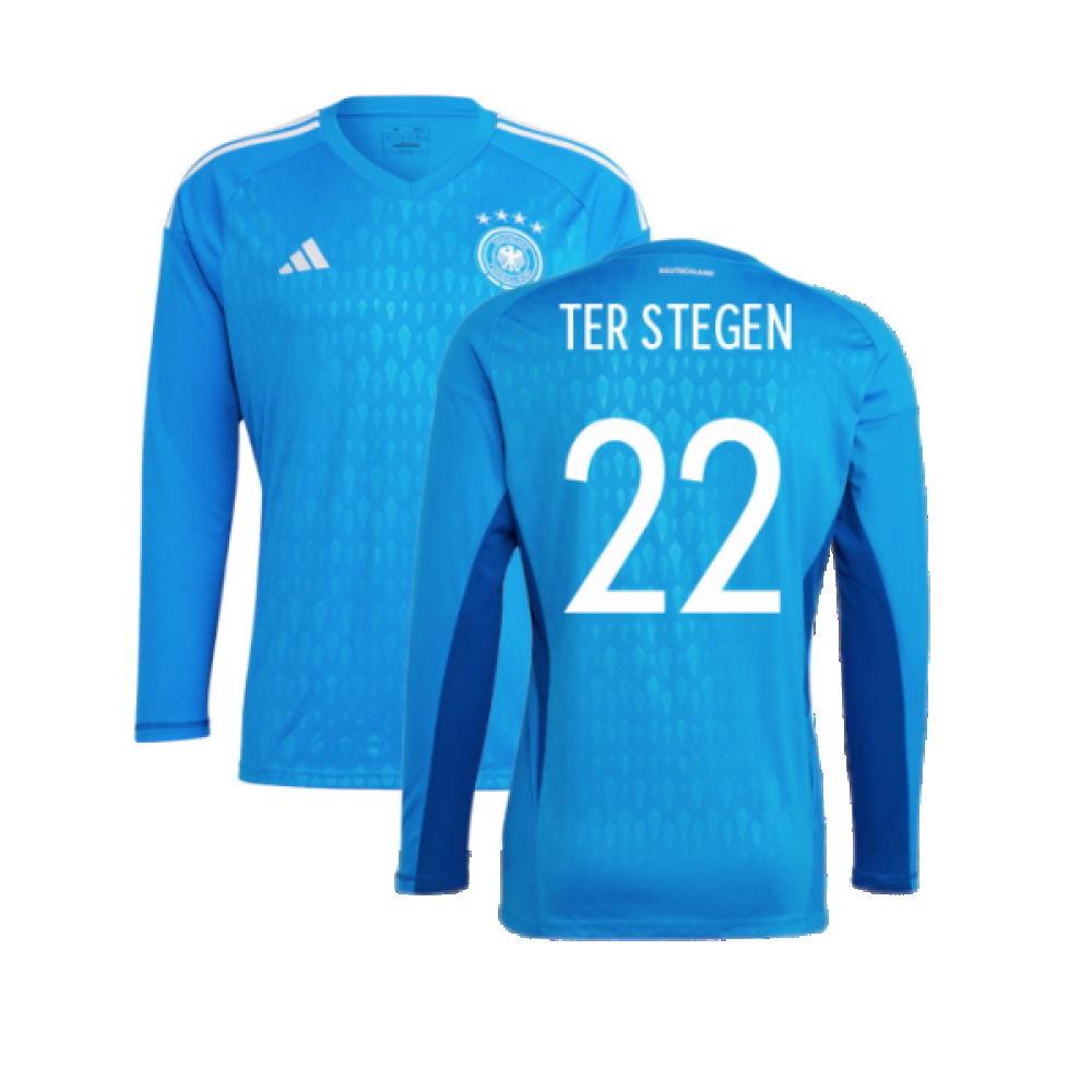 2022-2023 Germany Home Goalkeeper Shirt (Blue) (Ter Stegen 22)