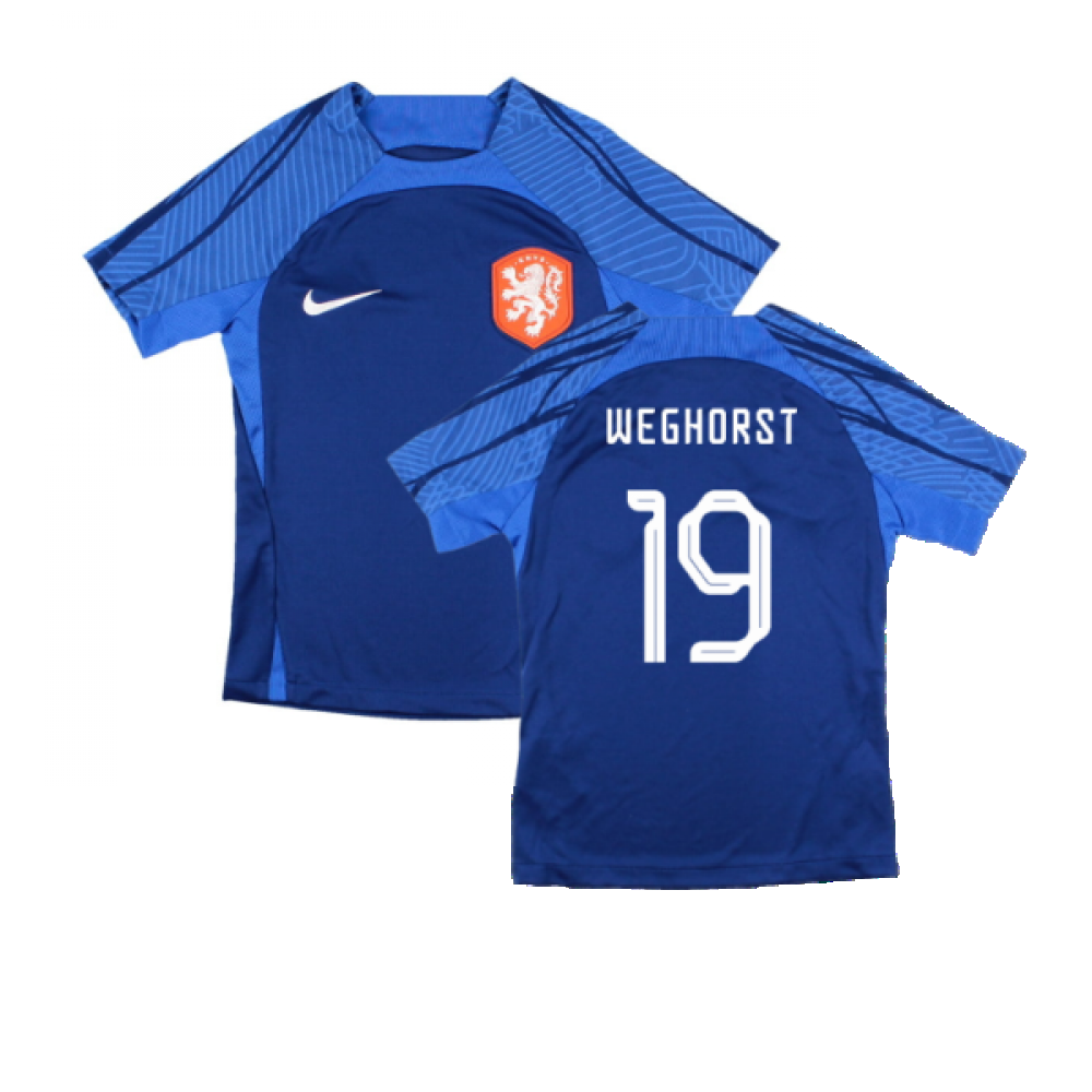 2022-2023 Holland Dri-FIT Training Shirt (Blue) - Kids (Weghorst 19)