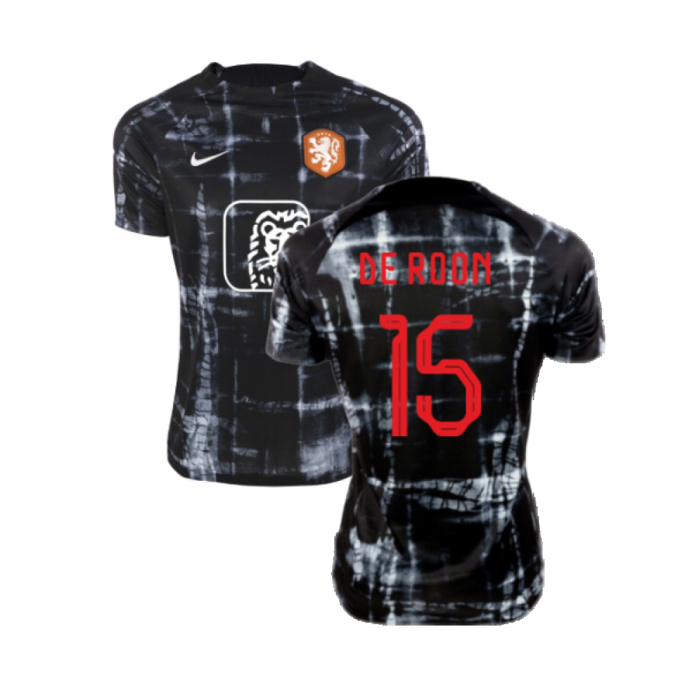 2022-2023 Holland Pre-Match Shirt (Black) - Kids (De Roon 15)