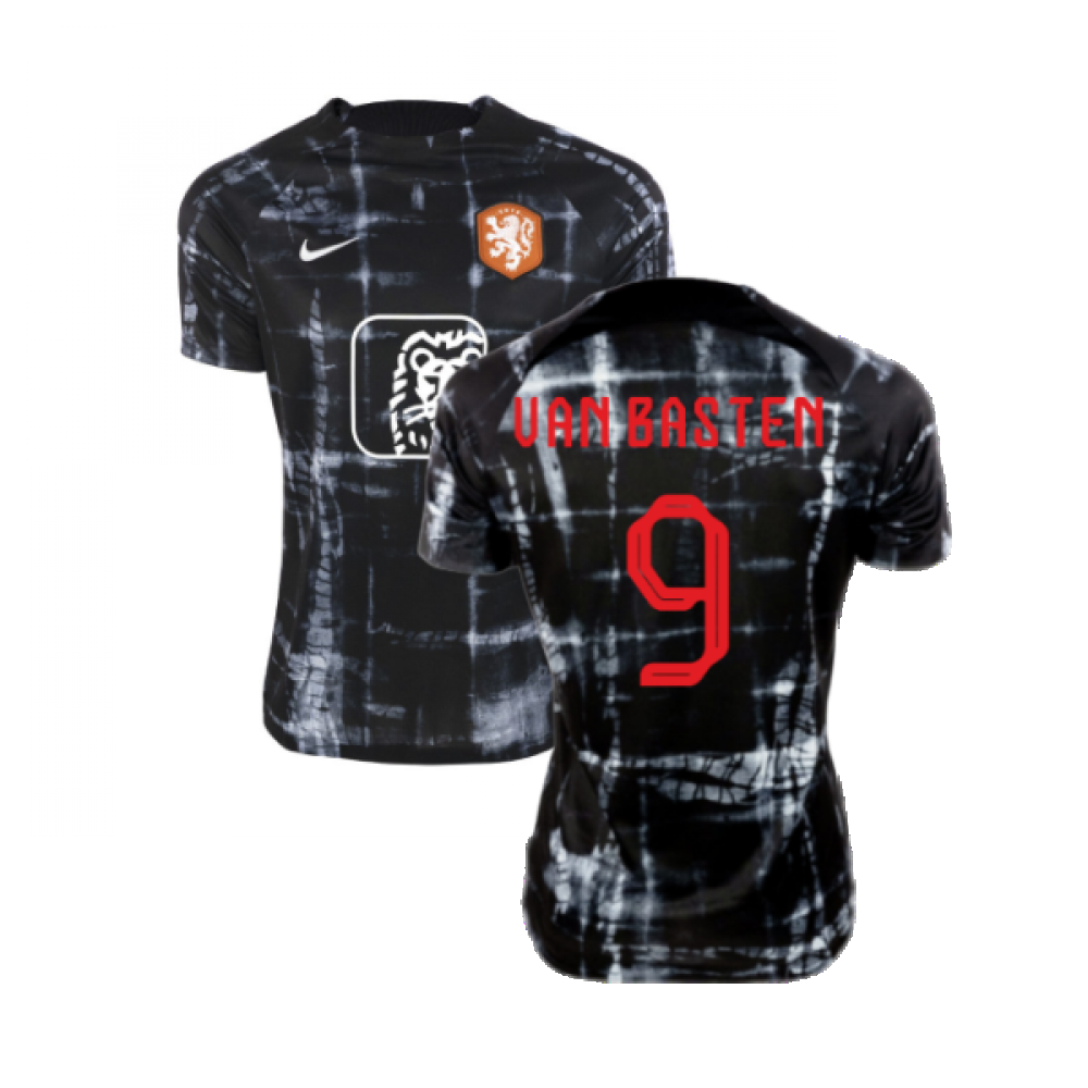 2022-2023 Holland Pre-Match Shirt (Black) - Kids (Van Basten 9)