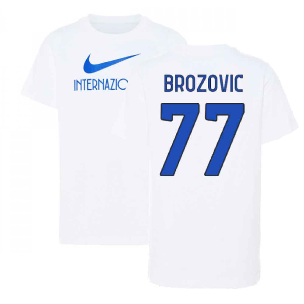 2022-2023 Inter Milan Swoosh Tee (White) - Kids (BROZOVIC 77)