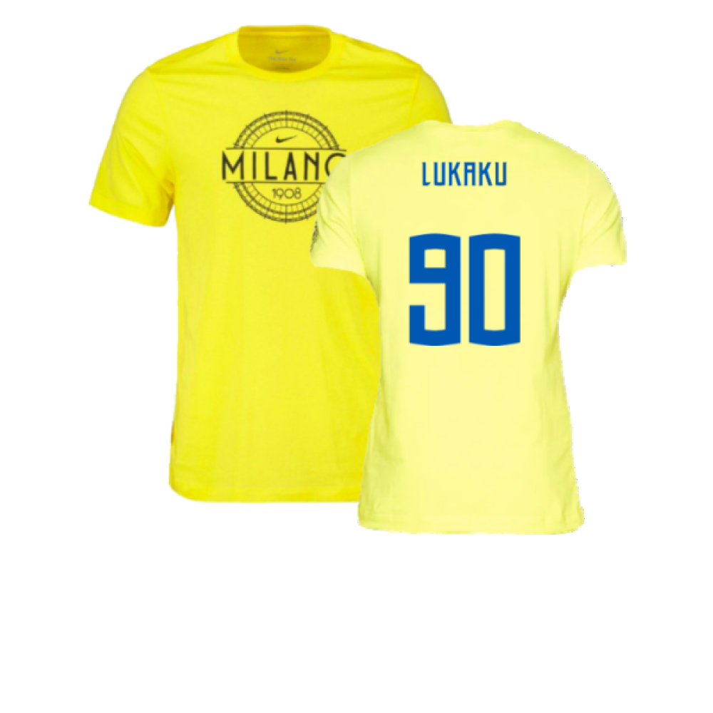 2022-2023 Inter Milan Voice Tee (Yellow) (LUKAKU 90)