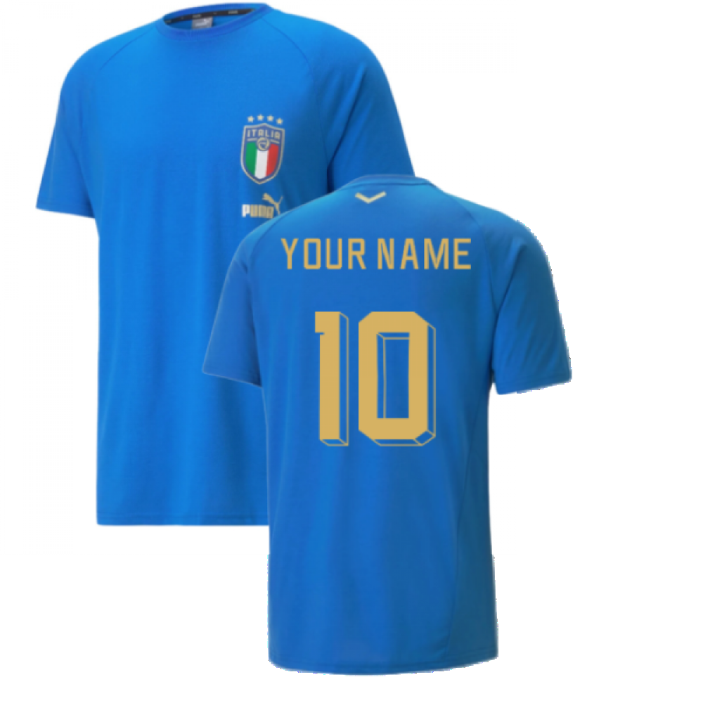 2022-2023 Italy Player Casuals Tee (Blue) (Your Name)