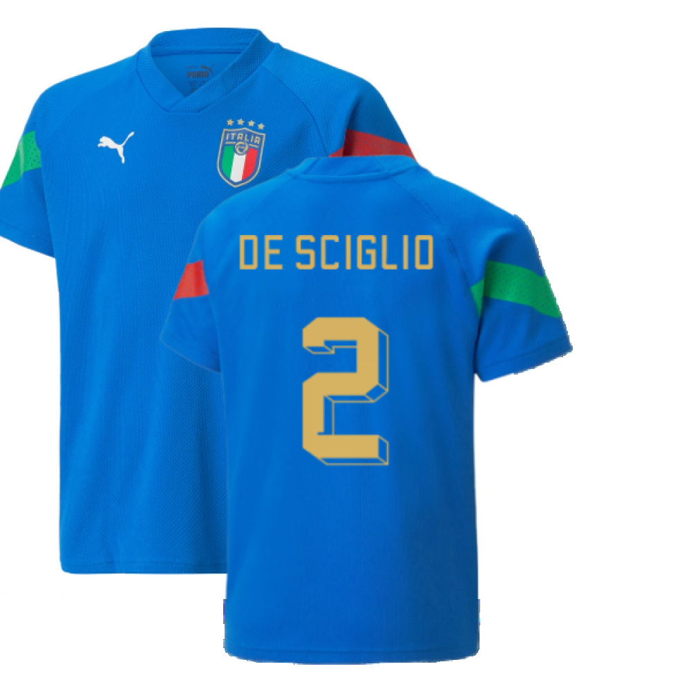 2022-2023 Italy Player Training Jersey (Blue) - Kids (DE SCIGLIO 2)