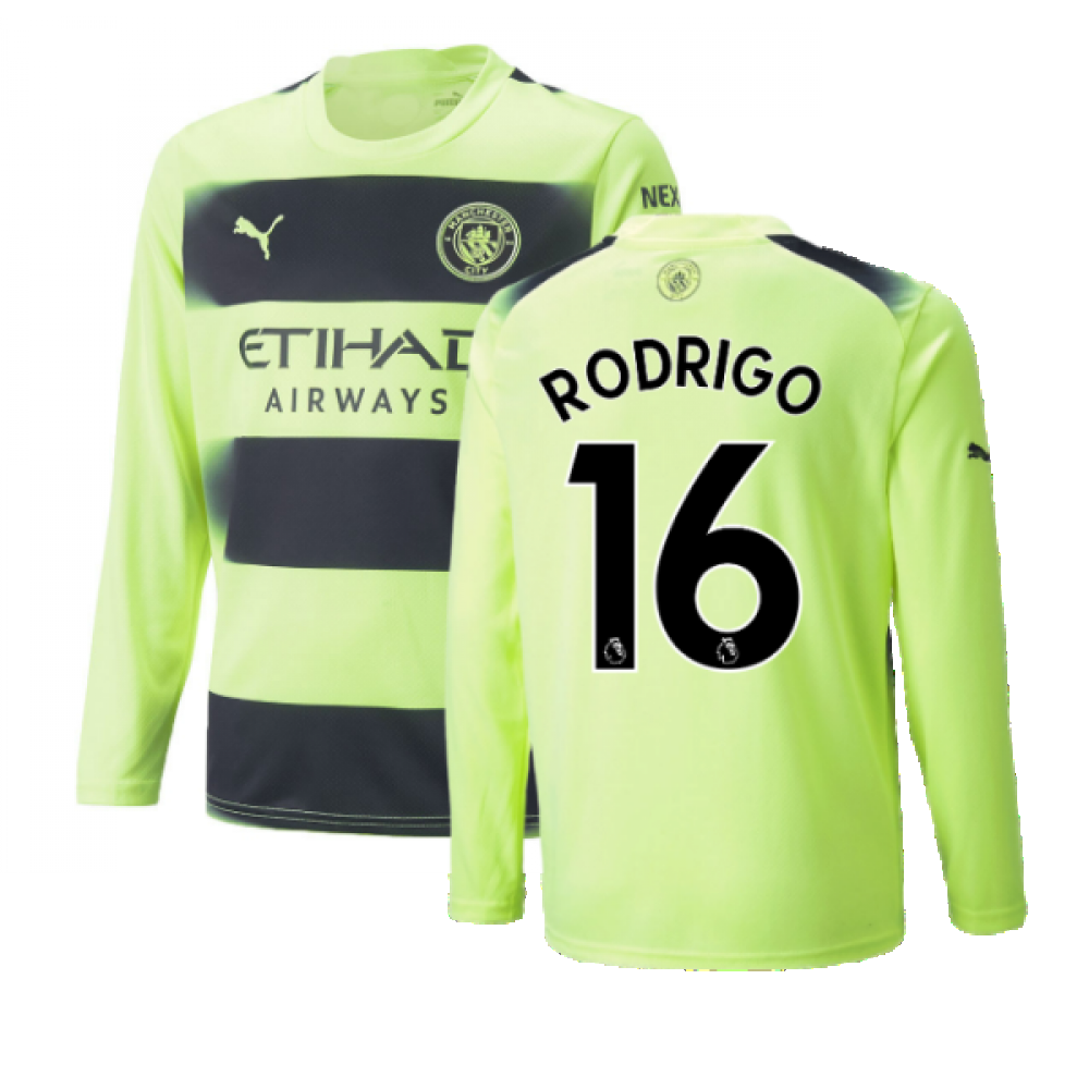 2022-2023 Man City Long Sleeve Third Shirt (RODRIGO 16)