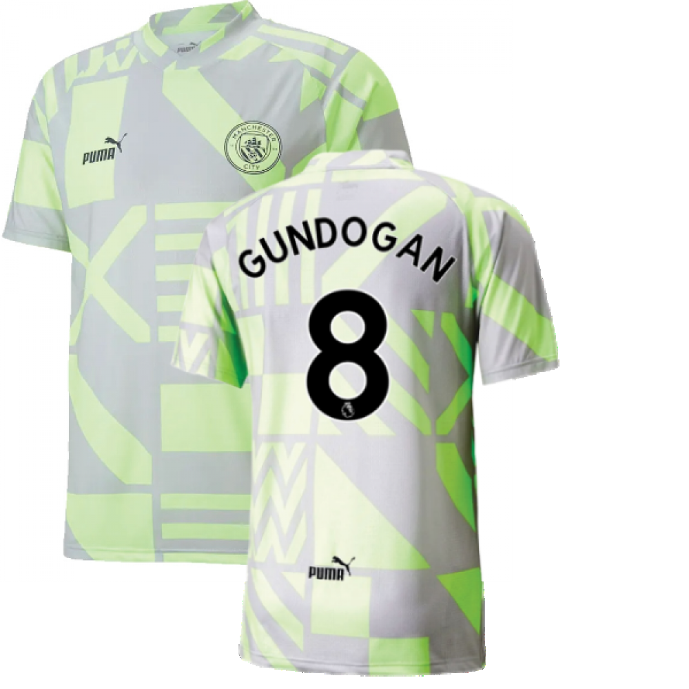 2022-2023 Man City Pre-Match Jersey (Grey Violet) (GUNDOGAN 8)