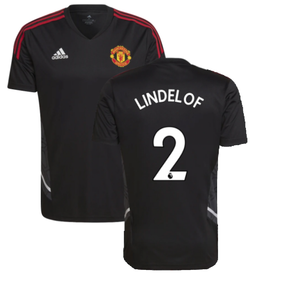 2022-2023 Man Utd Training Shirt (Black) (LINDELOF 2)