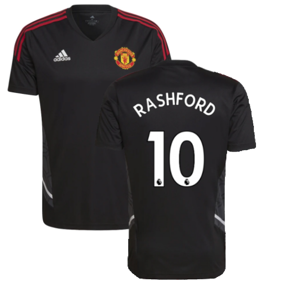 2022-2023 Man Utd Training Shirt (Black) (RASHFORD 10)