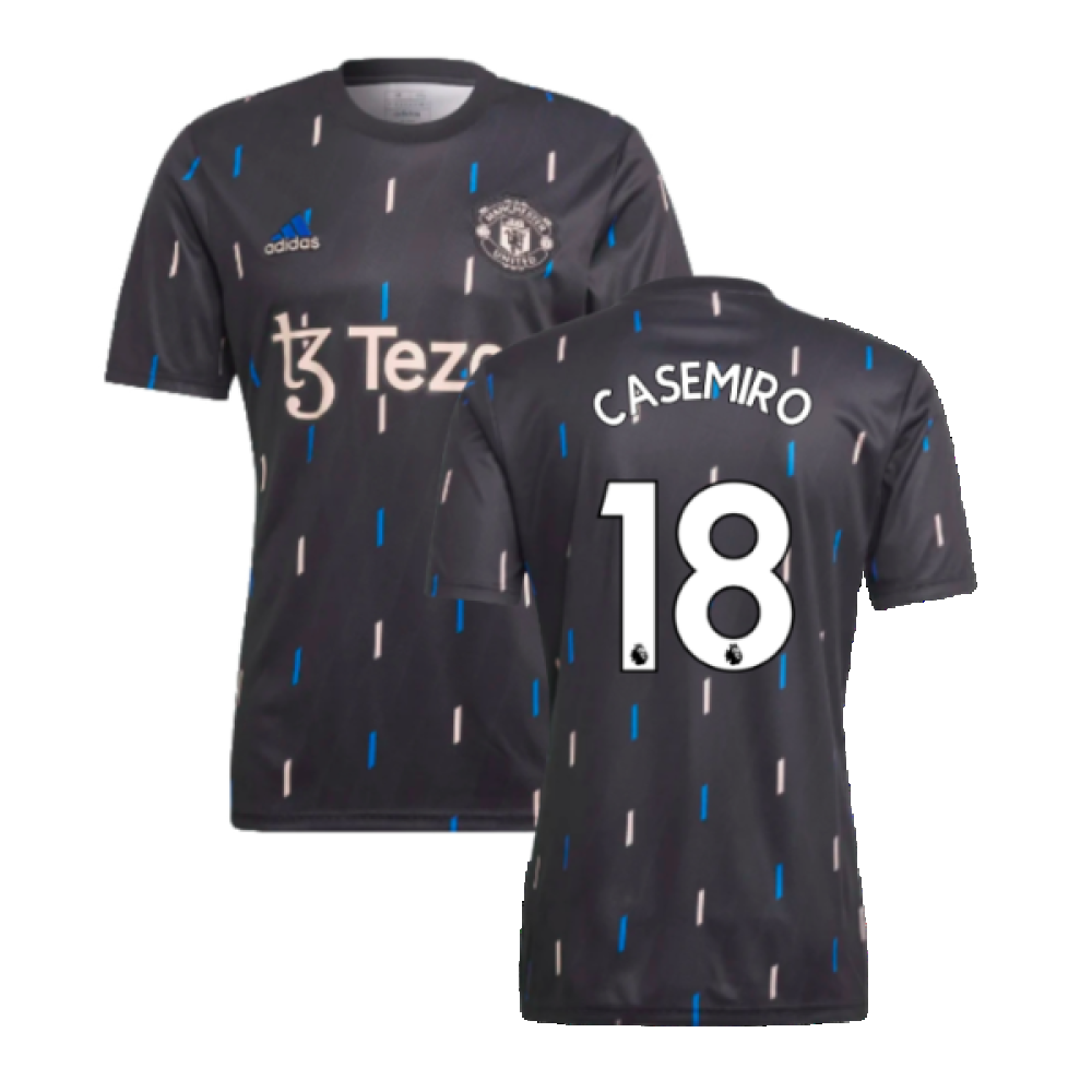 2022-2023 Manchester United Pre-Match Jersey (Black) (CASEMIRO 18)