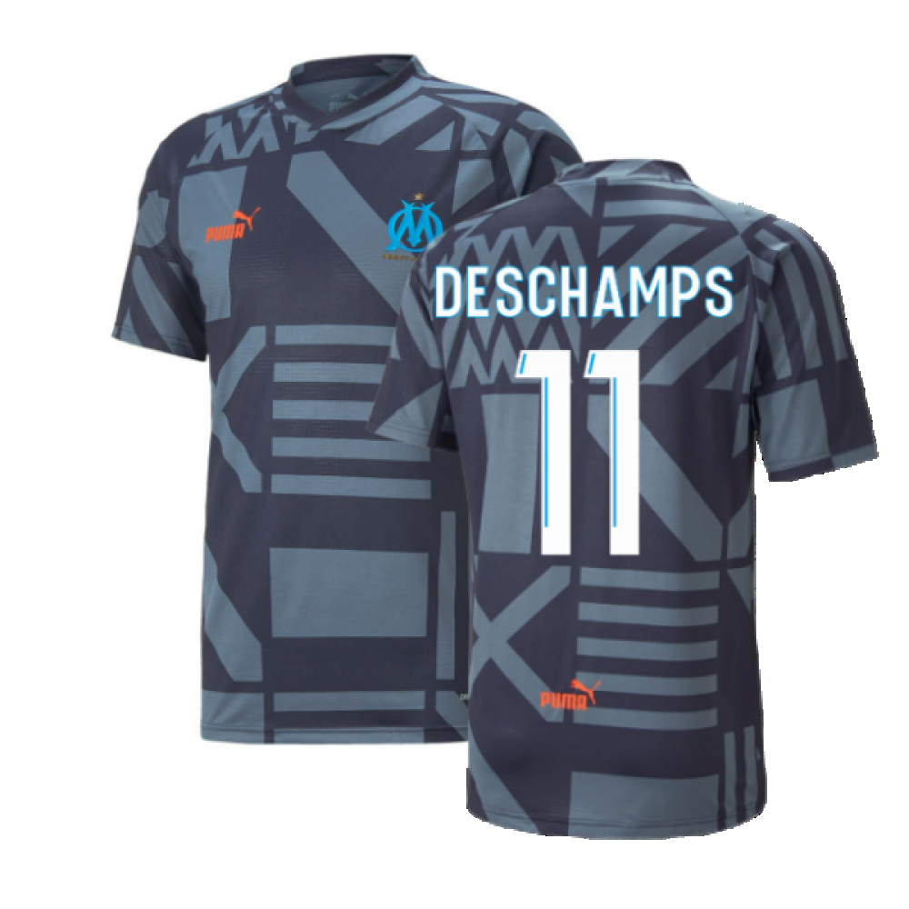 2022-2023 Marseille Pre-Match Jersey (French Night) (DESCHAMPS 11)