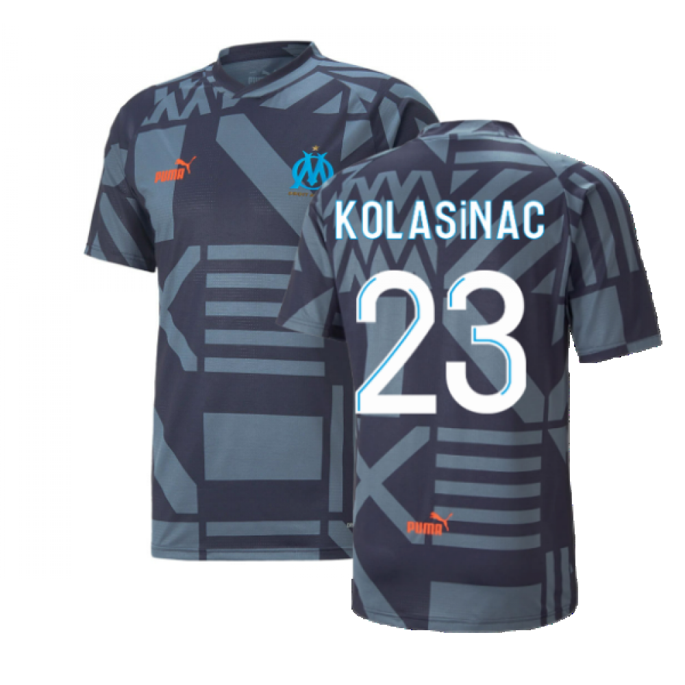 2022-2023 Marseille Pre-Match Jersey (French Night) (KOLASINAC 23)