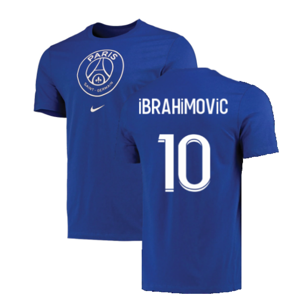 2022-2023 PSG Crest Tee (Blue) - Kids (IBRAHIMOVIC 10)