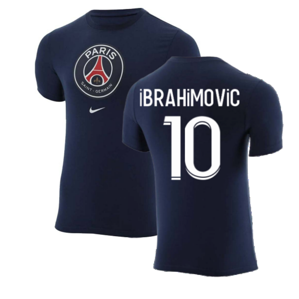 2022-2023 PSG Crest Tee (Navy) (IBRAHIMOVIC 10)