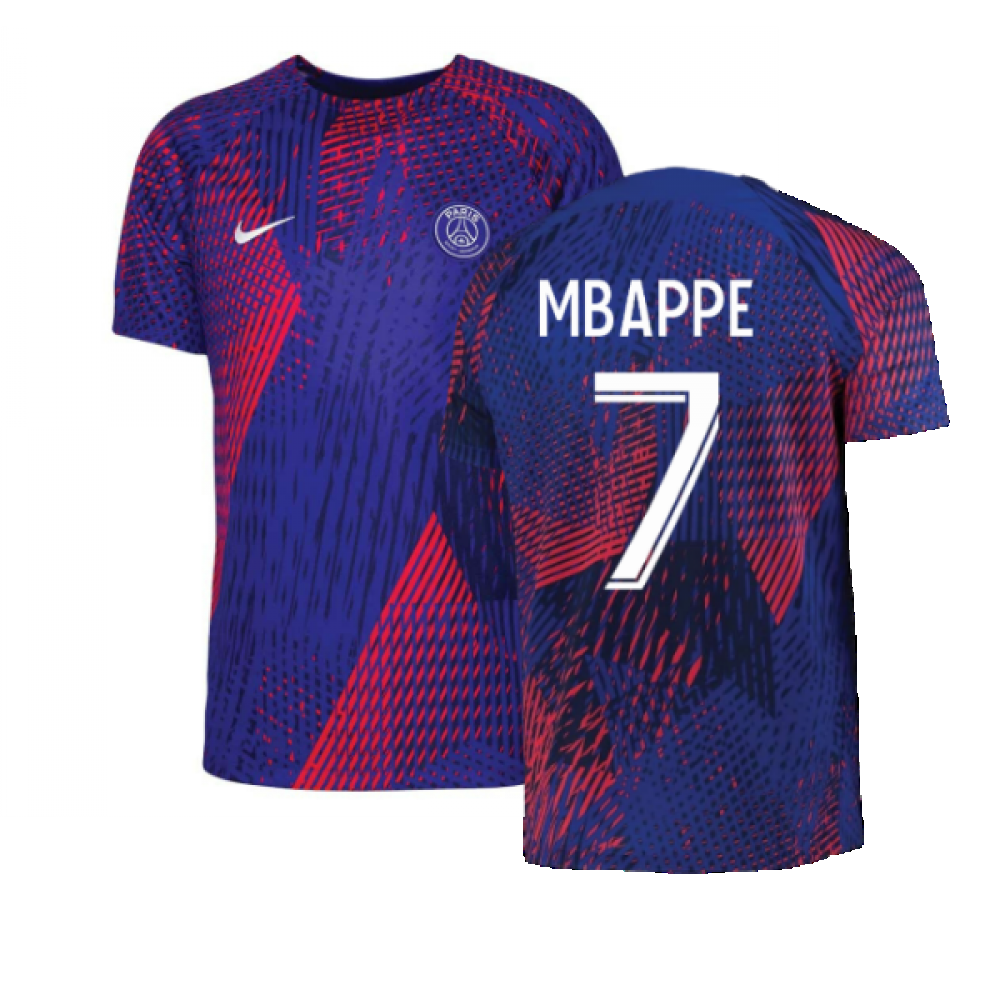 2022-2023 PSG Pre-Match Training Shirt (Blue) - Kids (MBAPPE 7)