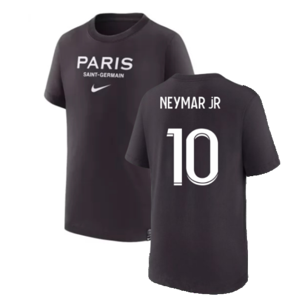 2022-2023 PSG Swoosh Tee Black - Kids (NEYMAR JR 10)