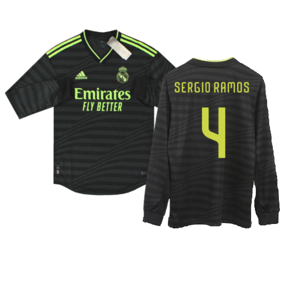 2022-2023 Real Madrid Authentic Long Sleeve Third Shirt (SERGIO RAMOS 4)