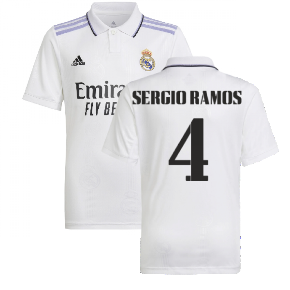 2022-2023 Real Madrid Home Shirt (Kids) (SERGIO RAMOS 4)