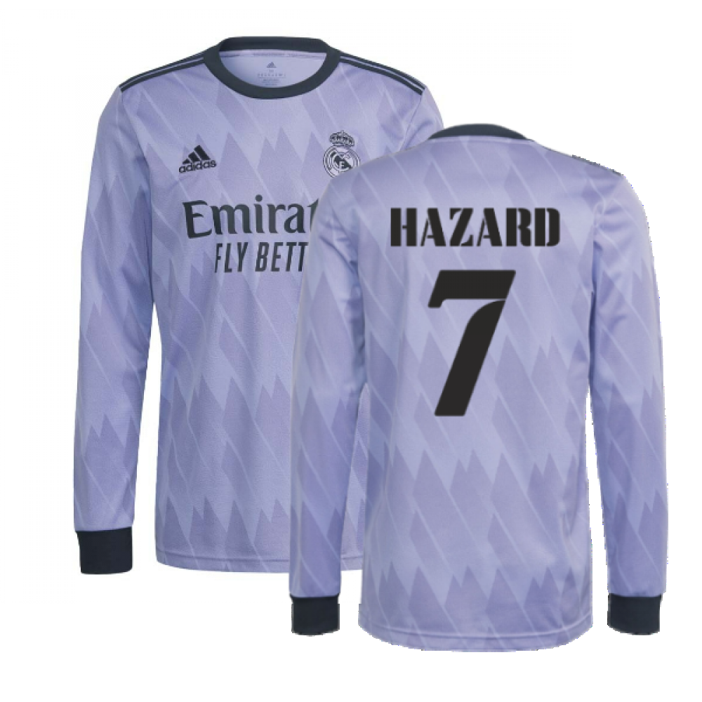 2022-2023 Real Madrid Long Sleeve Away Shirt (HAZARD 7)