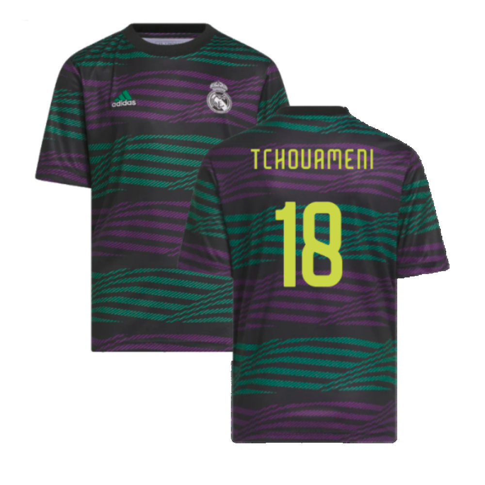 2022-2023 Real Madrid Pre-Match Jersey (Kids) (TCHOUAMENI 18)