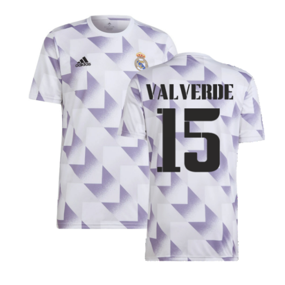 2022-2023 Real Madrid Pre-Match Shirt (White) (VALVERDE 15)