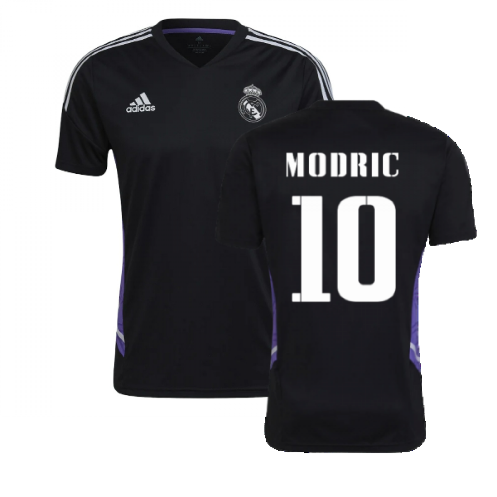 2022-2023 Real Madrid Training Shirt (Black) (MODRIC 10)