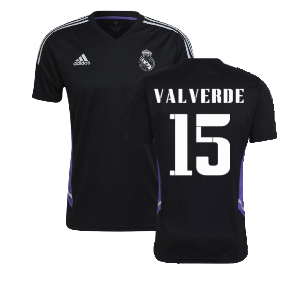 2022-2023 Real Madrid Training Shirt (Black) (VALVERDE 15)